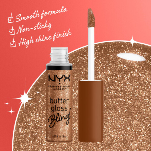 NYX Professional Makeup NYX PROFESSIONAL MAKEUP Μη Κολλώδης Gloss Χειλιών Butter Bling - Hustla 1