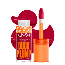 NYX PROFESSIONAL MAKEUP Duck Plump High Pigment Plumping Lip Gloss   e ?????t??? ????t?e? Vegan Lip Makeup - Hall Of Flame (True Red)