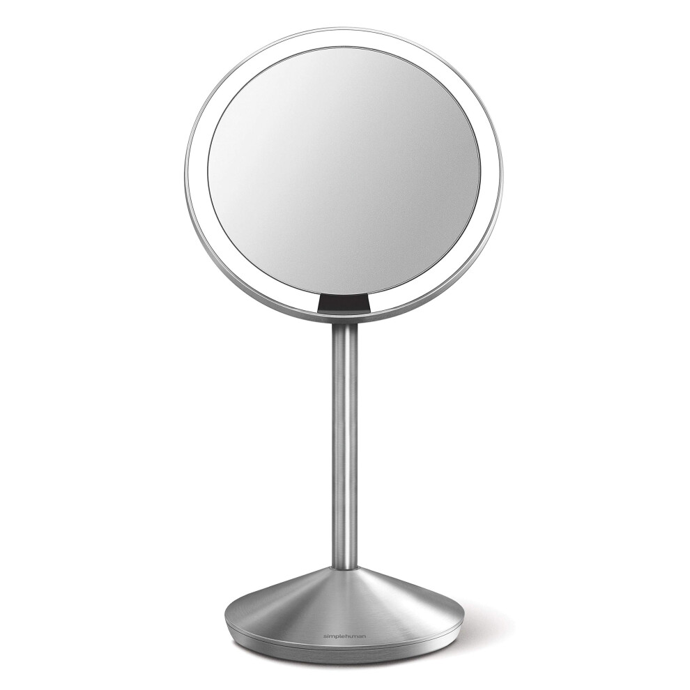 Simplehuman 5"" Round Rechargeable Mini Travel Sensor Makeup Mirror 1