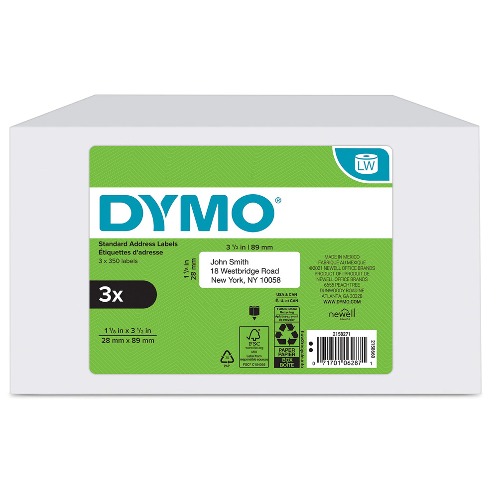 DYMO Authentic LW Mailing Address Labels for LabelWriter Label Printer