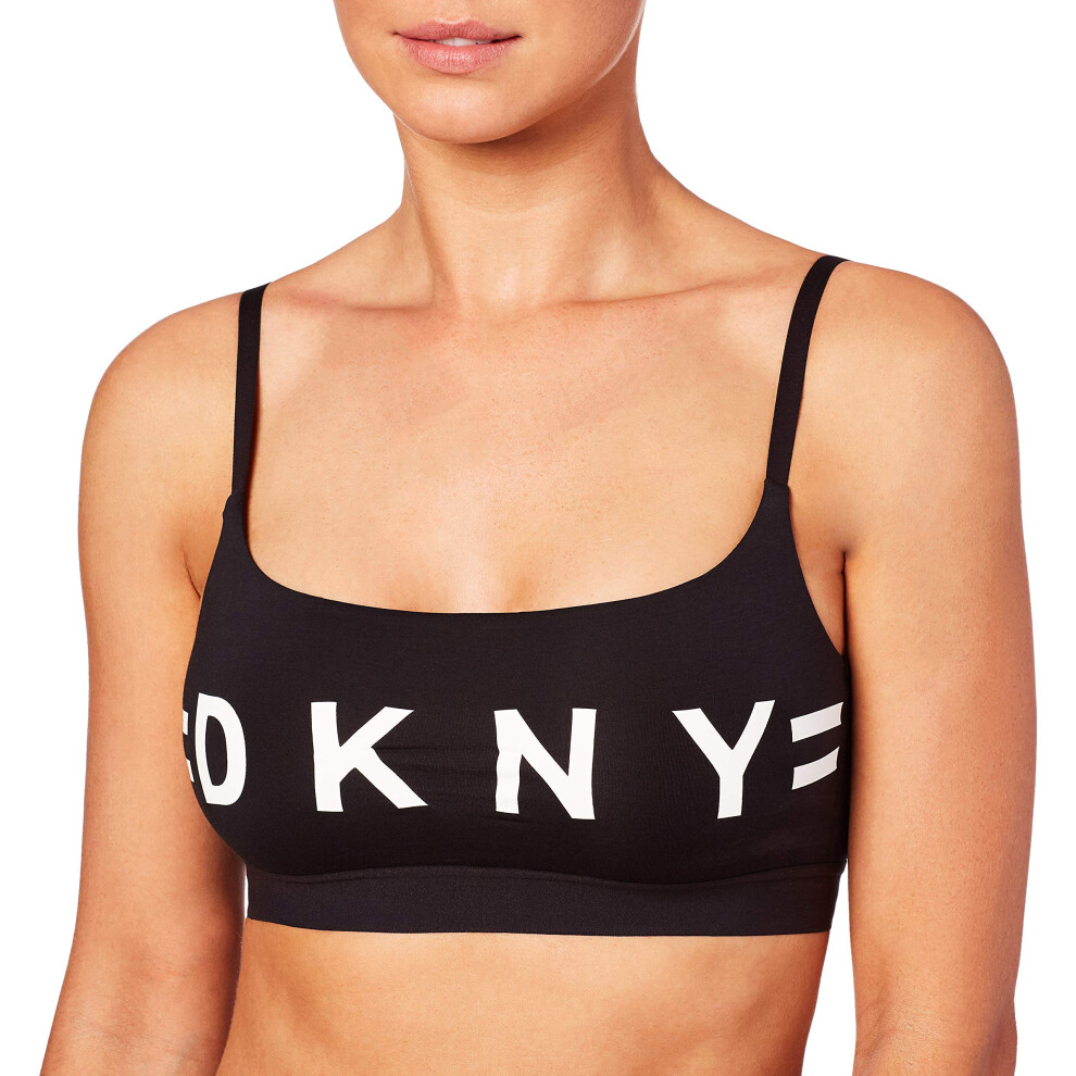 DKNY Womens Seamless Logo Bralette Black L