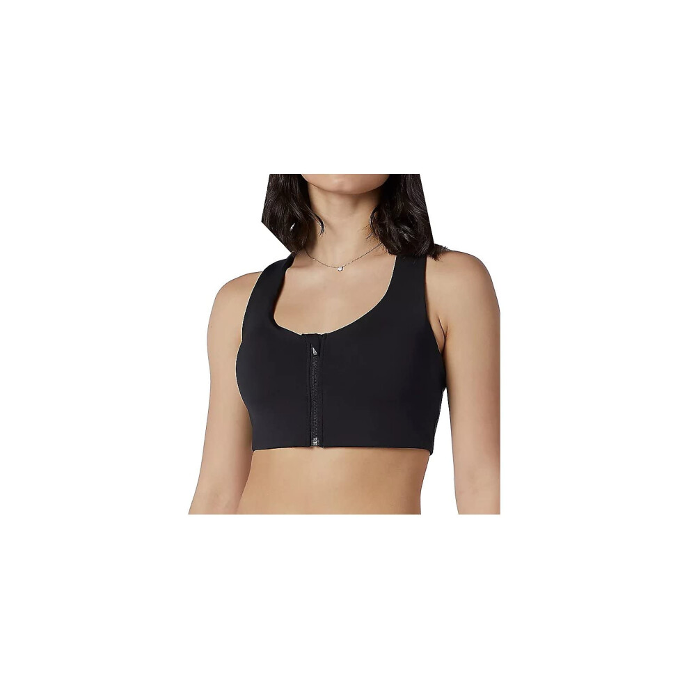 New Balance Women's NB Power X Zip Front Bra  Black   Small