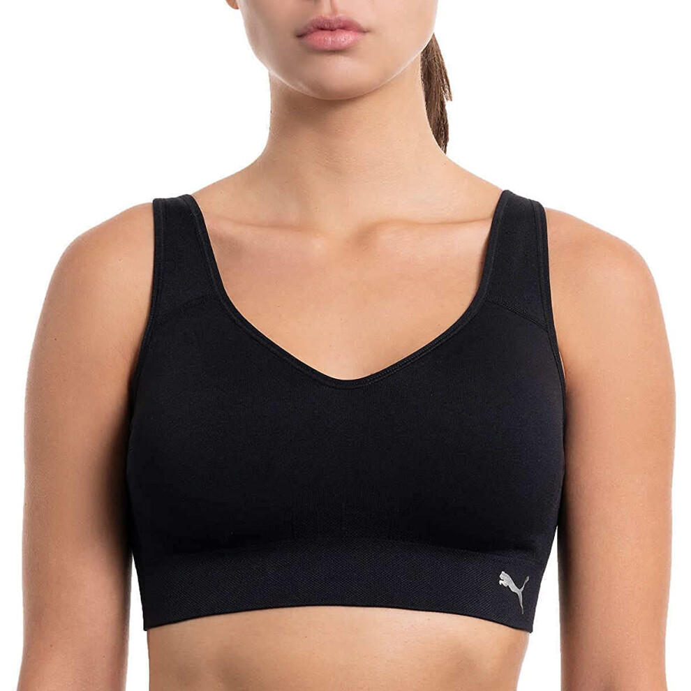 PUMA Womens Seamless Convertible Sports Bra  2-Pack  Black/Gray (Small