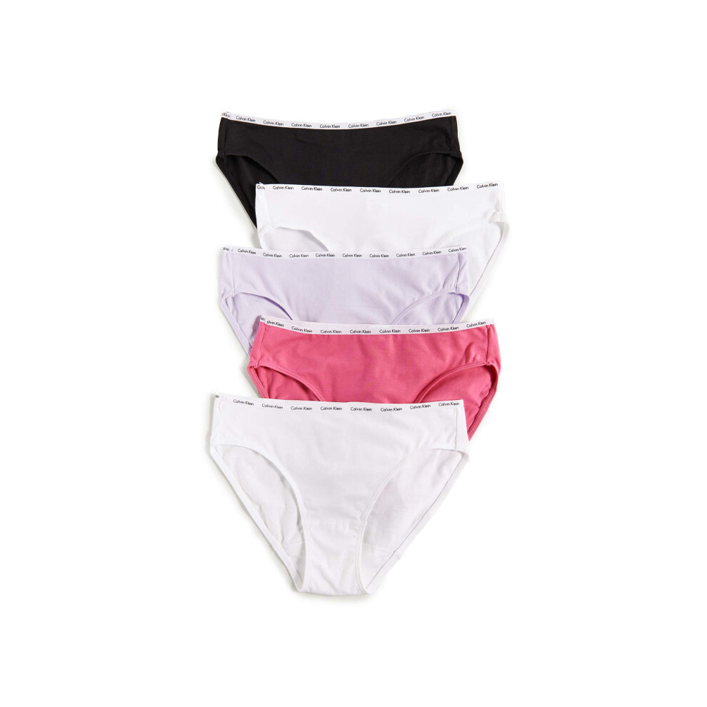 Calvin Klein Underwear Women's 5 Pack Bikini Briefs  Black/White/Peony