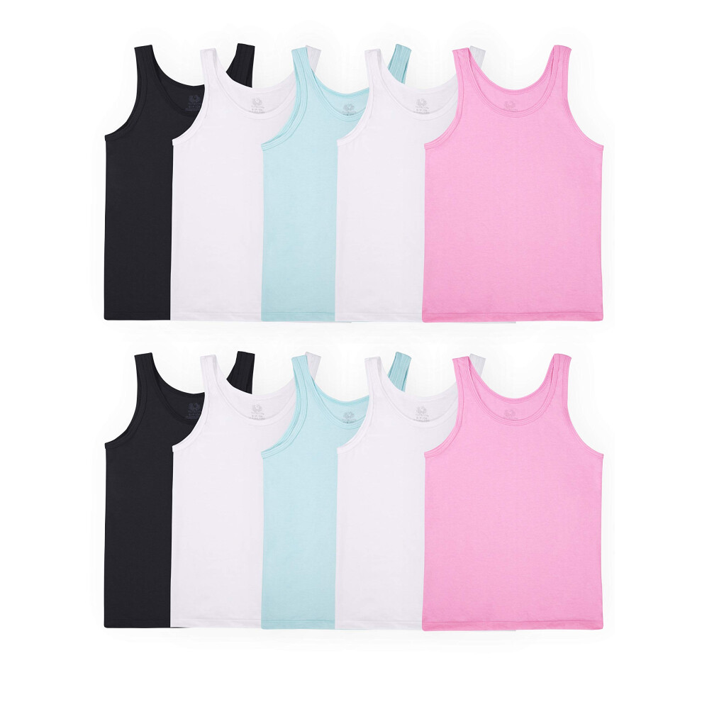 Fruit of the Loom Girls' Undershirts (Camis & Tanks)  Tank-10 Pack-Ass