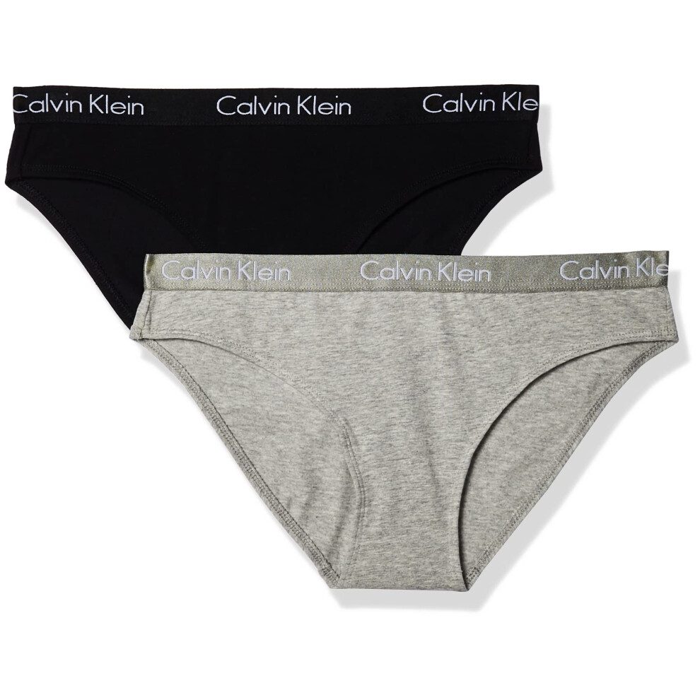 Calvin Klein Women's Motive Cotton Multipack Bikini Panty  Black/Gray