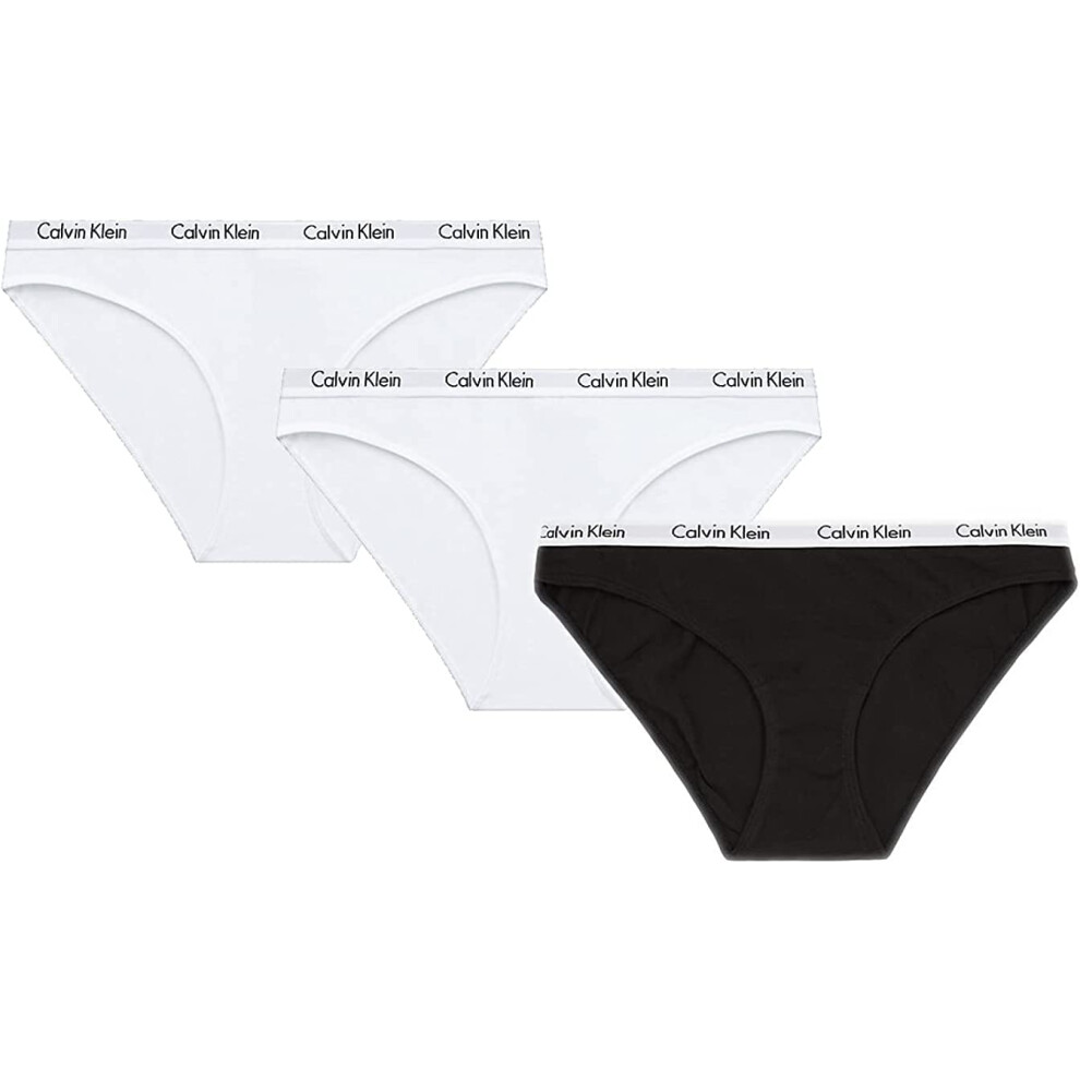 Calvin Klein Women's Carousel Logo Cotton Bikini Panty  Black/White/Wh