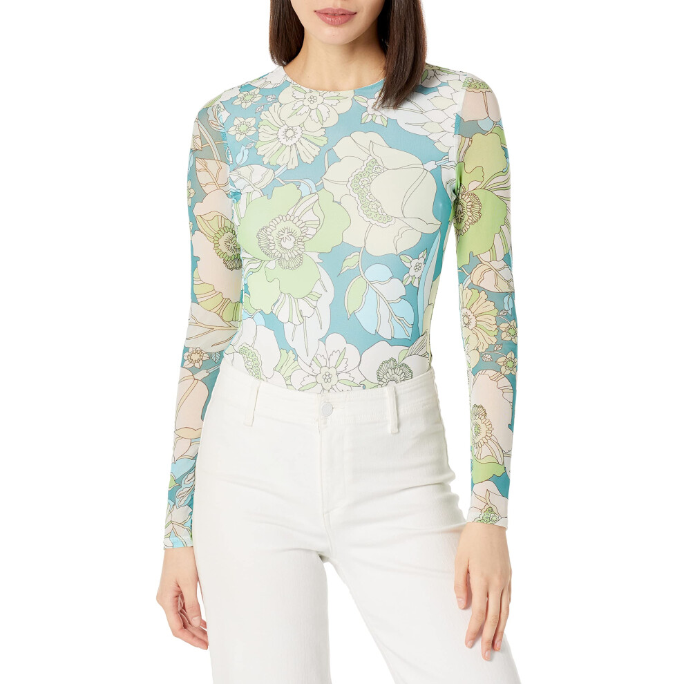 Guess Women's Long Sleeve Merielle Bodysuit  Insta Flora Print  Extra