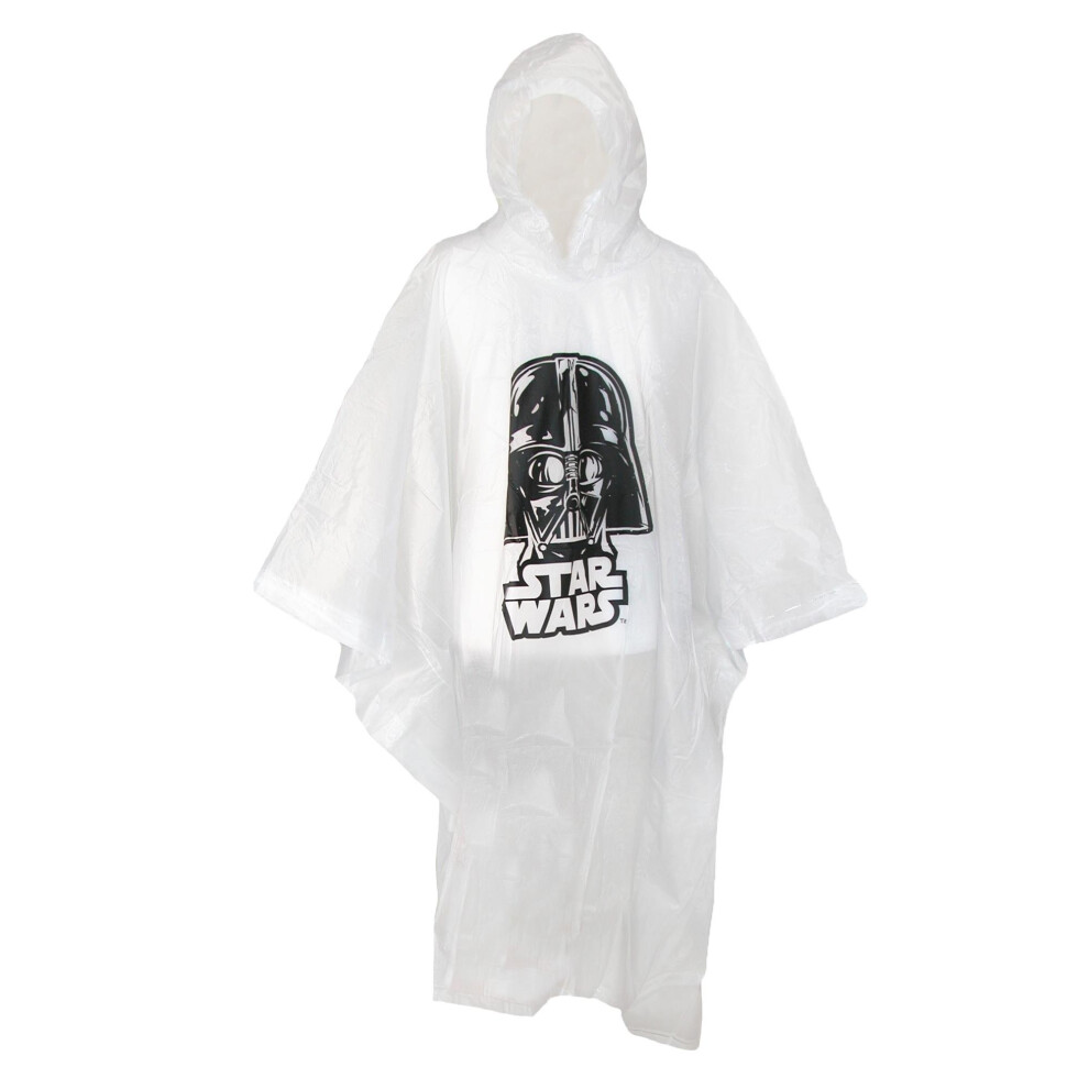 Disney Adult Star Wars Darth Vader Clear Rain Poncho (1  one Size)