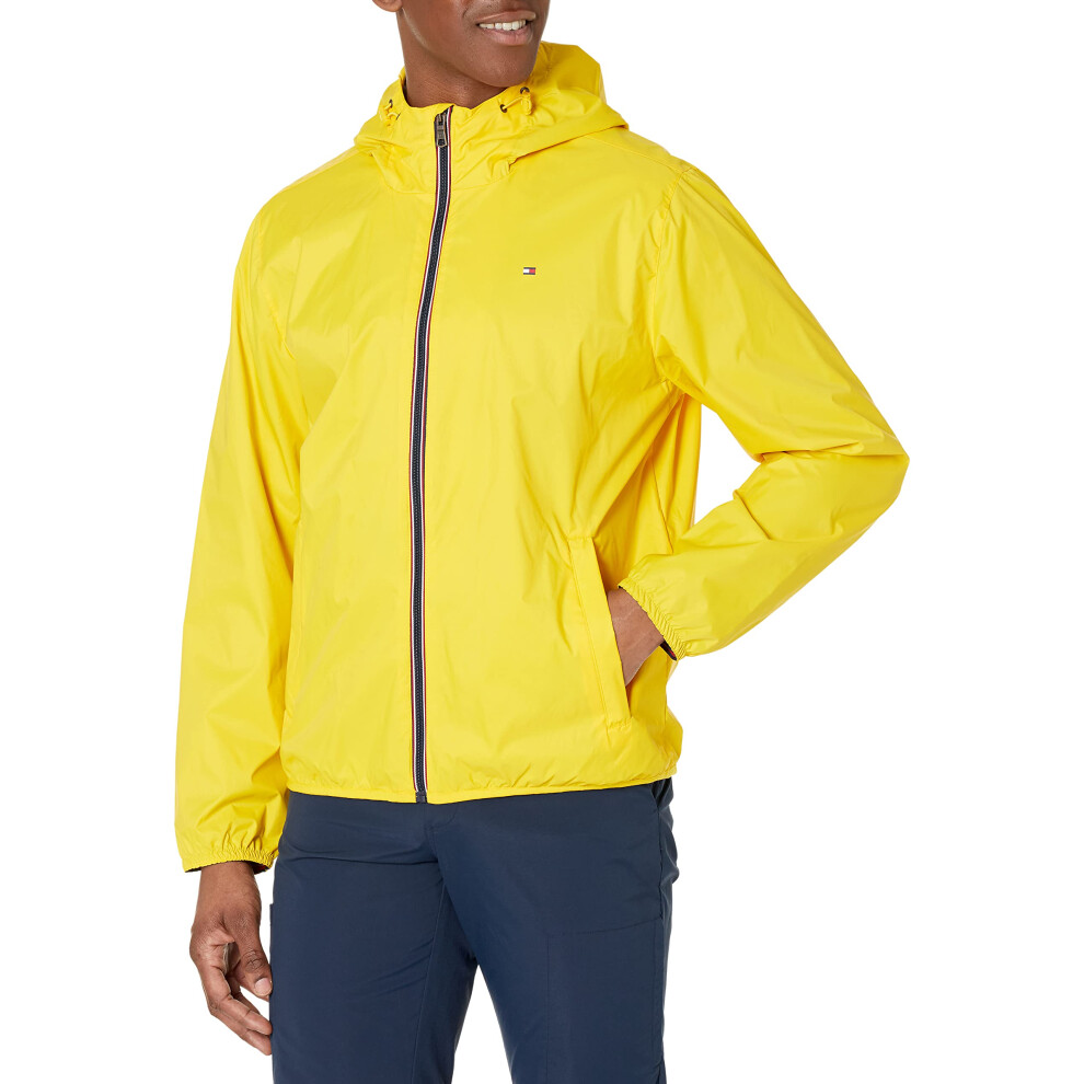 Tommy Hilfiger Men's Lightweight Active Water Resistant Hooded Rain Ja