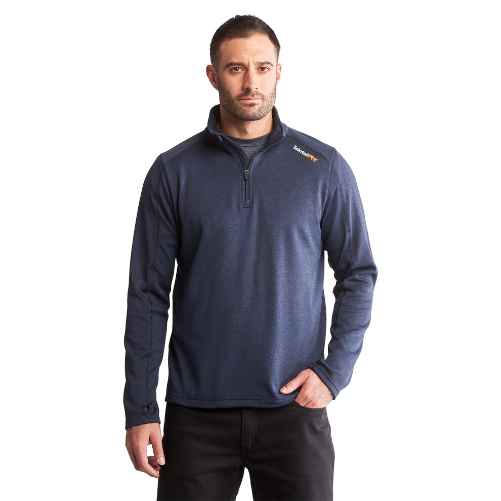 Timberland PRO Men's 1/4 Zip Understory Fleece Top  Navy Heather  X-La