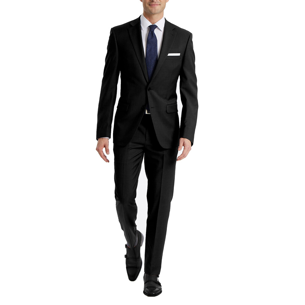 Calvin Klein Men's Slim Fit Suit Separates  Solid Black  30W x 29L