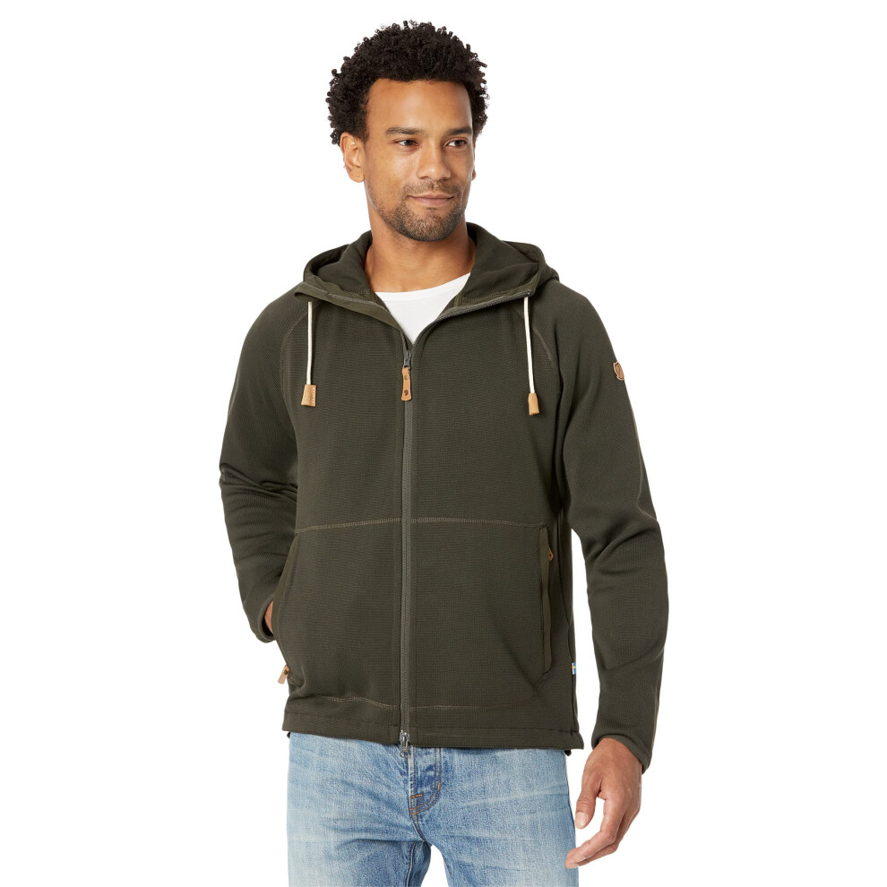 Fjallraven Ovik Fleece Hoodie - Men's Deep Forest Large