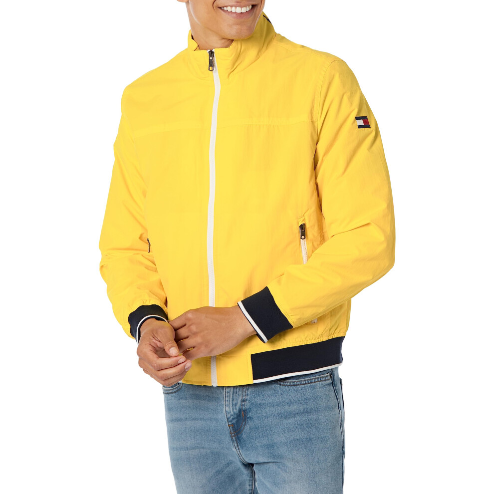 Tommy Hilfiger Men's Yachting Bomber Jacket  Cyber Yellow