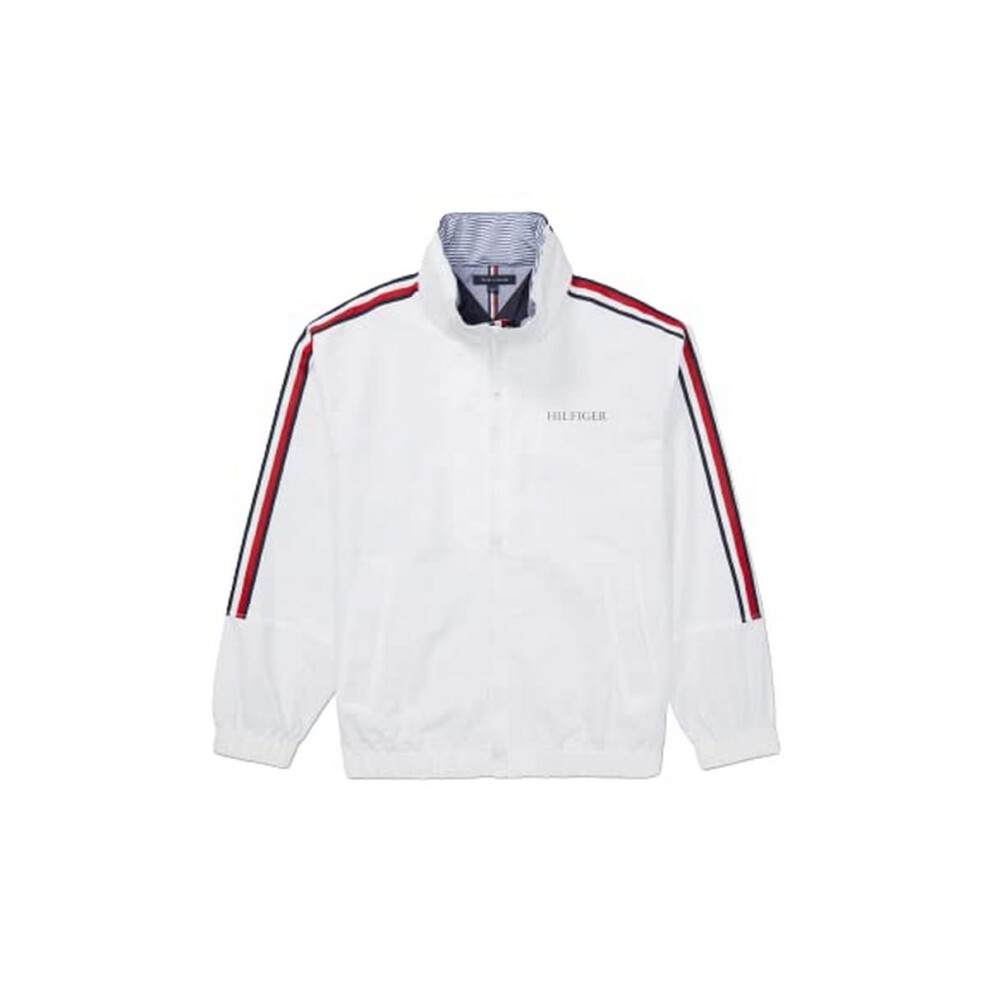 Tommy Hilfiger Men's Adaptive Logo Stripe Regatta Jacket  Optic White