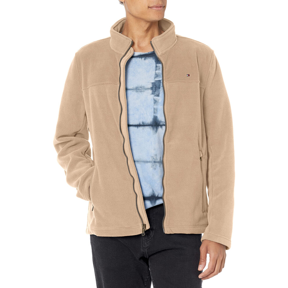 Tommy Hilfiger Men's Polar Fleece Jacket  Tan  XX-Large