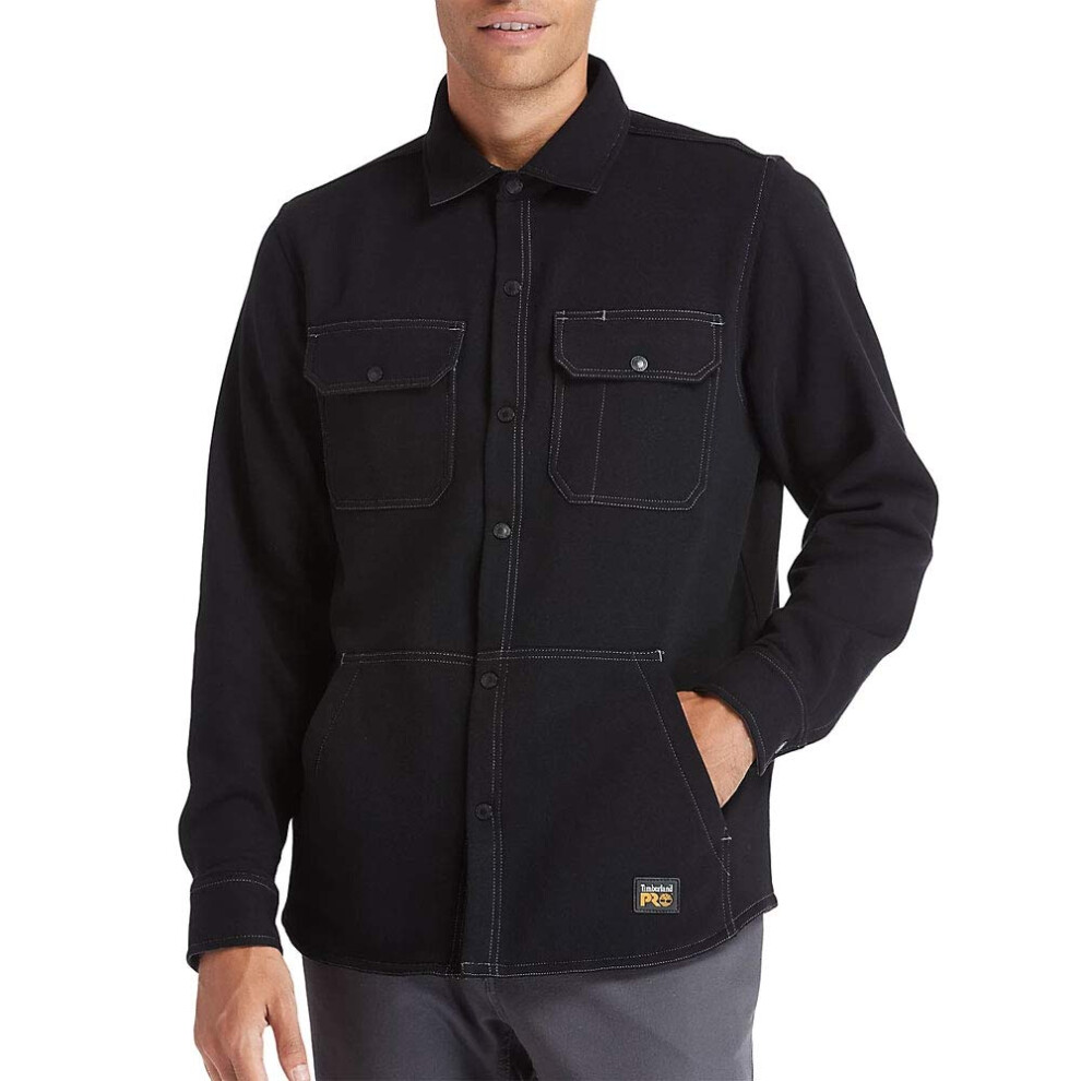 Timberland PRO Men's Mill River Fleece Shirt Jacket  Jet Black  L