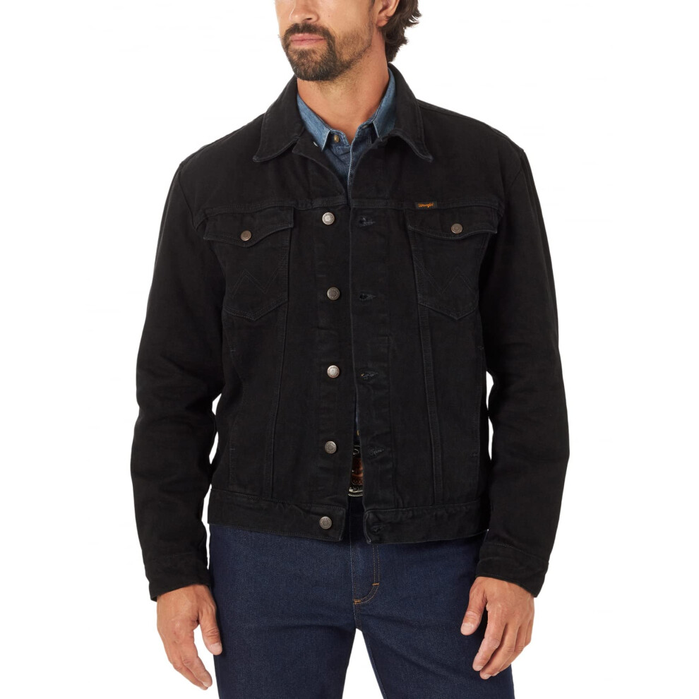 Wrangler Men's Cowboy Cut Western Unlined Denim Jacket  Shadow Black