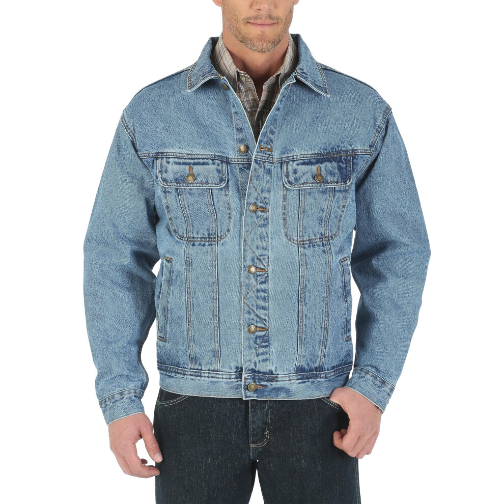 Wrangler Mens Rugged Wear Unlined Denim-jackets  Vintage Indigo  XX-La