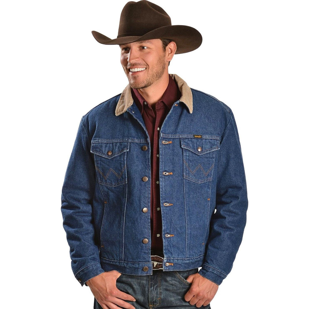 Wrangler mens Regular Blanket Lined denim jackets  Denim/Blanket  48 U