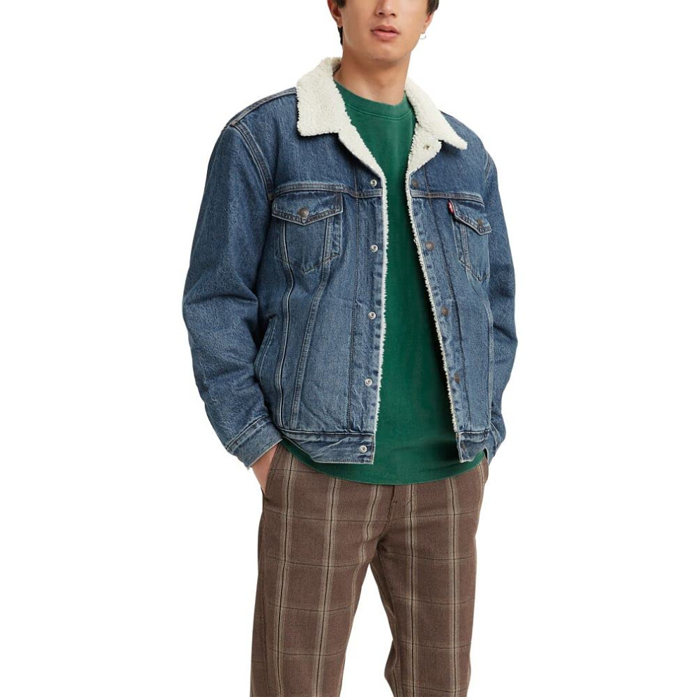 Levi's Mens Sherpa Trucker (Also Available In Big & Tall) Denim Jacket