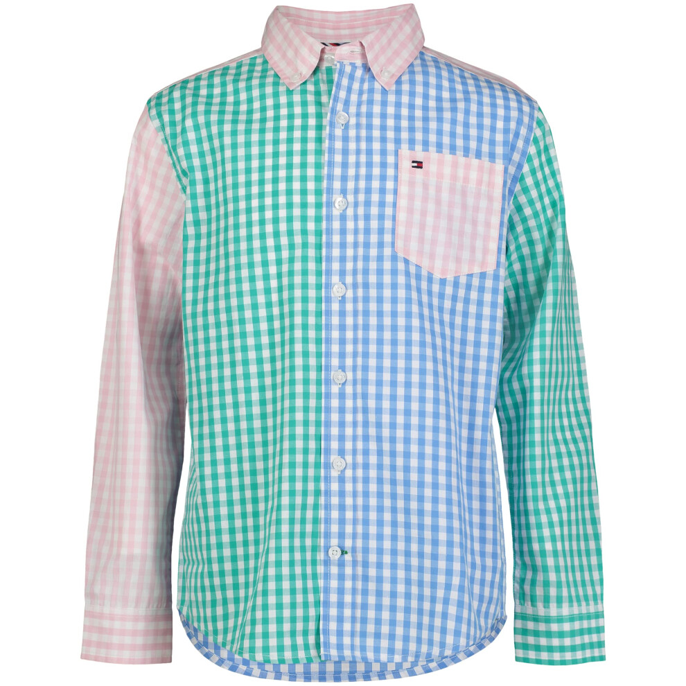 Tommy Hilfiger Boys' Long Sleeve Woven Button-Down Shirt  Multicolor G