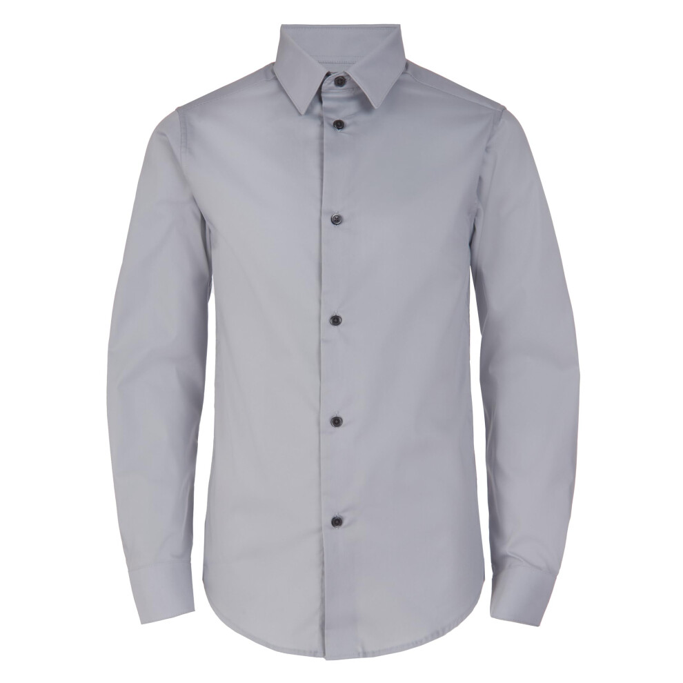 Calvin Klein Boys' Long Sleeve Slim Fit Dress Shirt  Button-down Style