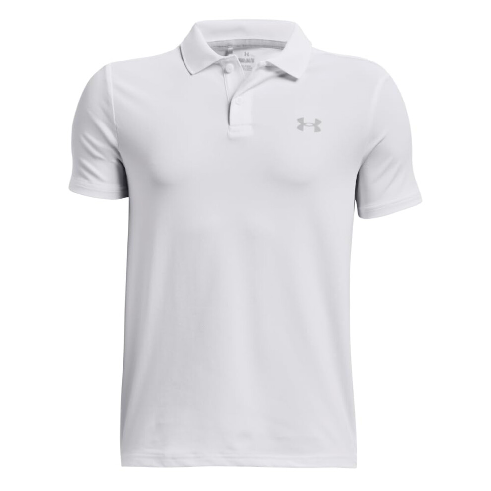 Under Armour Boys Performance Polo  (100) White/Mod Gray/Mod Gray  Sma