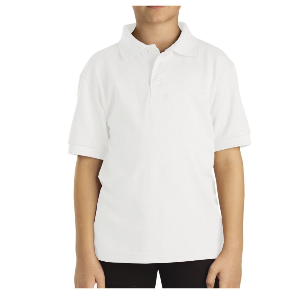 Dickies Big Boys' Short Sleeve Pique Polo Shirt  White  Small (8)