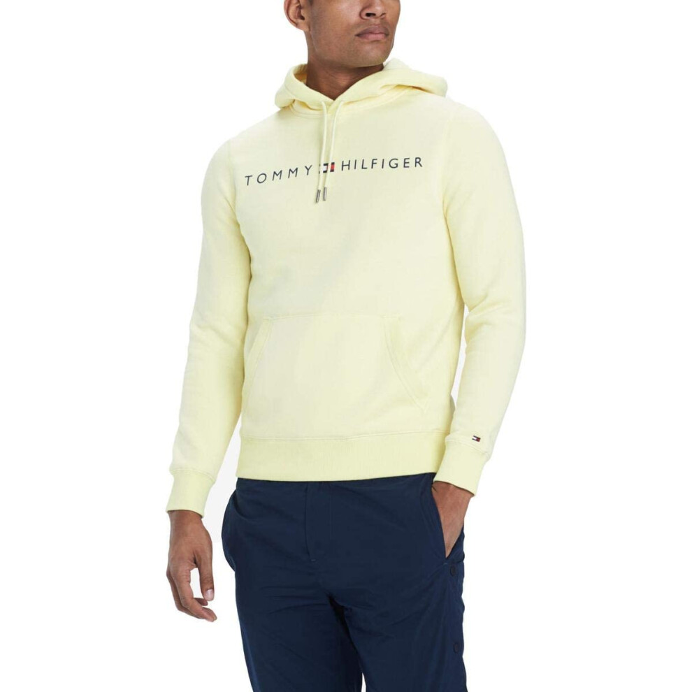 Tommy Hilfiger Mens Long Sleeve Fleece Logo Pullover Hoodie Sweatshirt