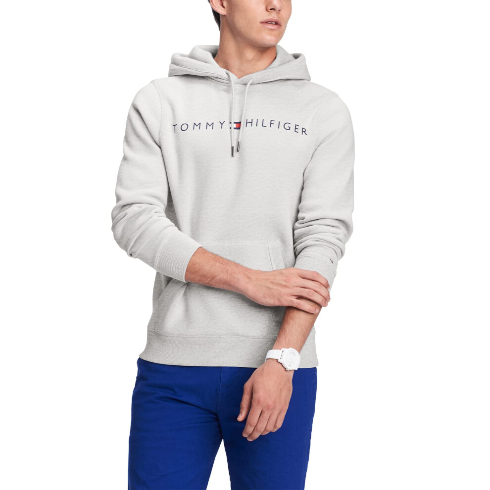 Tommy Hilfiger Men's THD Hoodie Sweatshirt  Ice Grey Heather  XL