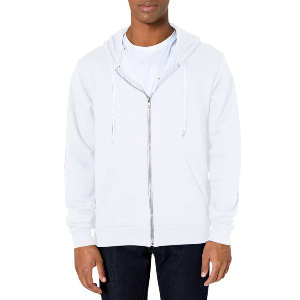 American Apparel Men's Flex Fleece Long Sleeve Zip Hoodie  White  X-Sm