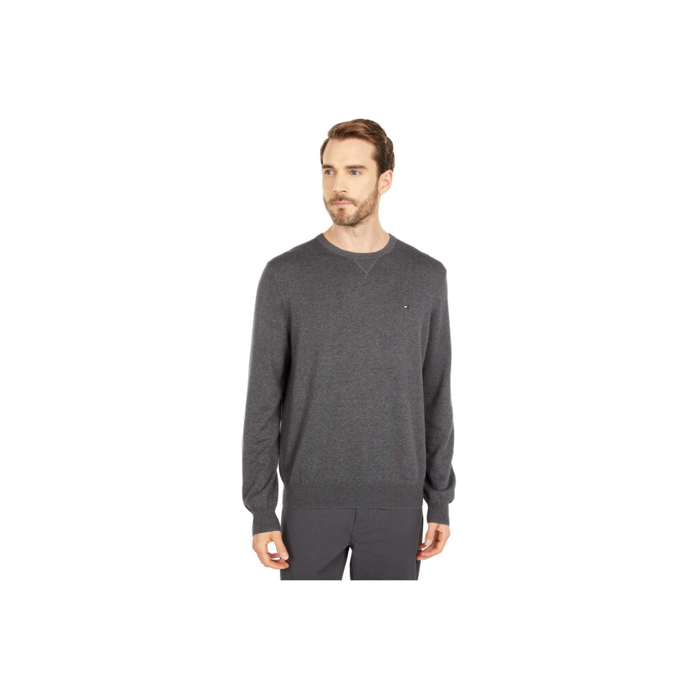 Tommy Hilfiger Men's Solid Crewneck Sweater  Charcoal Grey Heather  XX