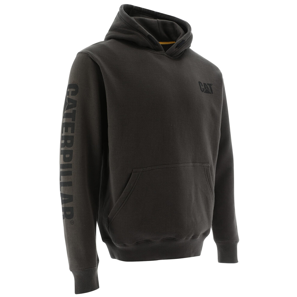 CAT Men's Trademark Banner Hoodies Featuring Logo on Chest and Sleeve