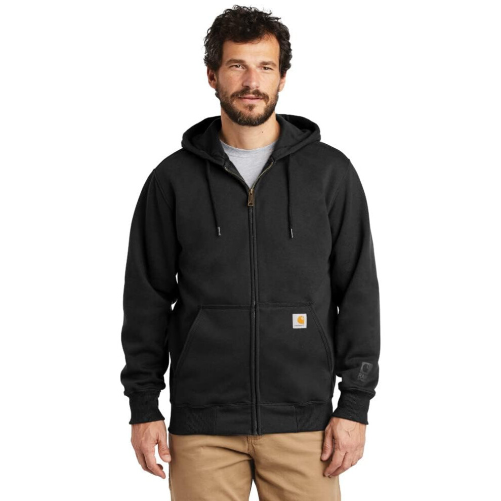 Carhartt Men's Rain Defender Paxton Heavyweight Hooded Sweatshirt  Bla