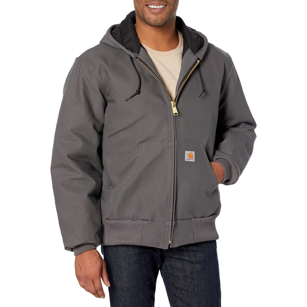 Carhartt Men's Quilted Flannel Lined Duck Active Jacket J140 Gravel Me