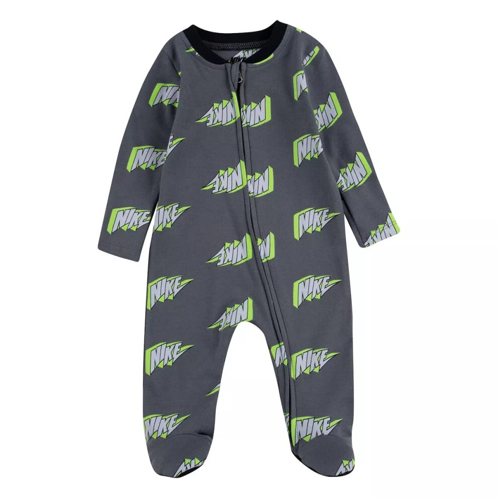 Nike Baby Boy's Thunder Block Footed Coverall (Infant) Smoke Grey 6 Mo