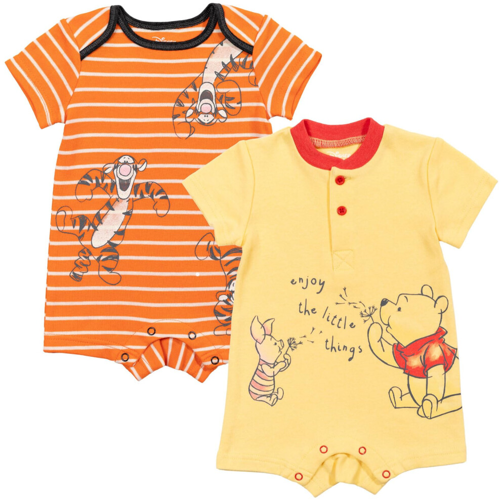 Disney Winnie the Pooh Tigger tiger pig Newborn Baby Boys 2 Pack Rompe