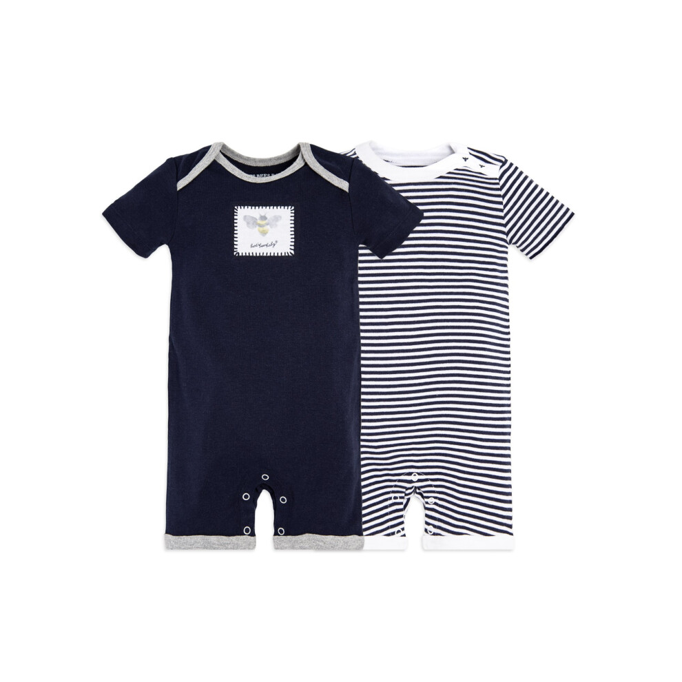 Burt's Bees Baby Baby Boys Short Sleeve Rompers  100% Organic Cotton O