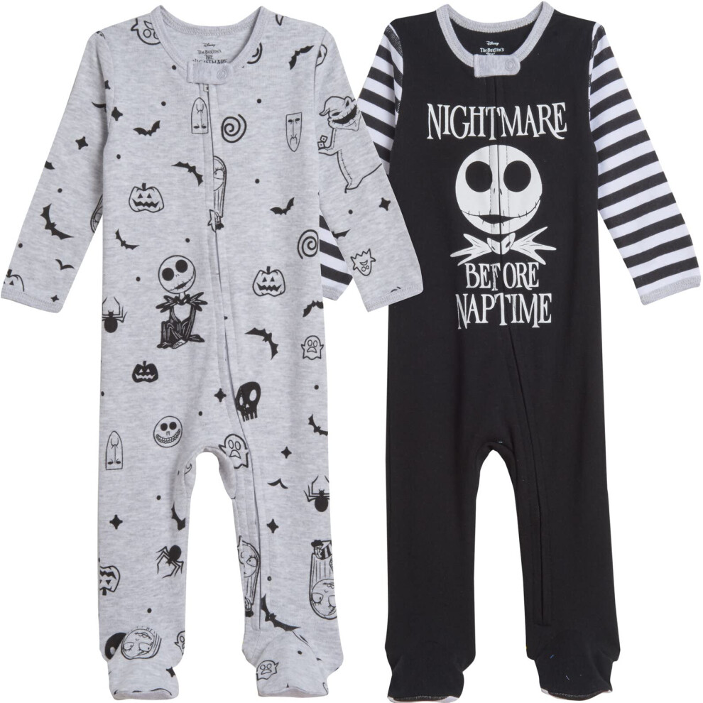 Disney Nightmare Before Christmas Newborn Baby Boys Footed Coverall Ne