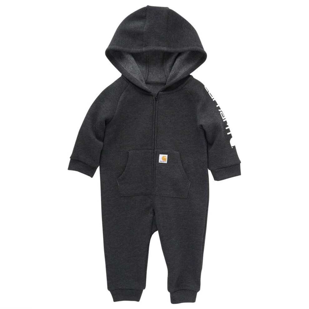 Carhartt Boys Long-Sleeve Zip-Front Hooded Coverall  Caviar Black Heat