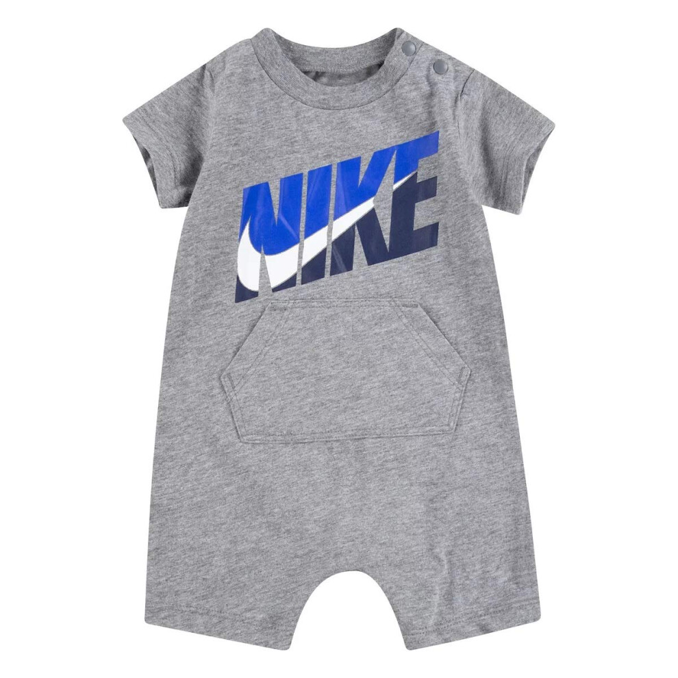 Nike Baby Boy Romper (Carbon Heather(56H547-GEH)/Blue  9 Months)