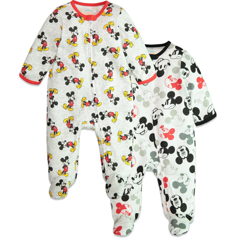 Disney Mickey Mouse Infant Baby Boys 2 Pack Long Sleeve Sleep N' Play