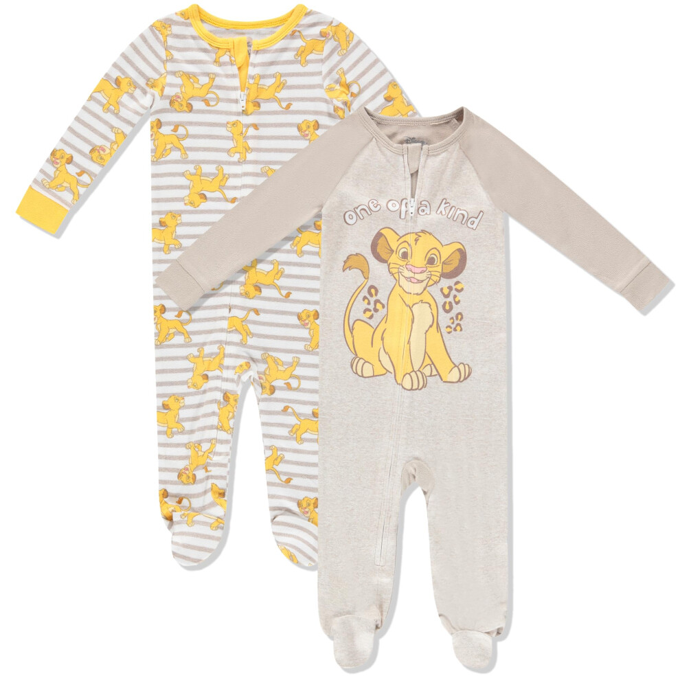 Disney Baby Onesies 2 Pack Zip-Up Sleeper - Mickey & Minnie Mouse  Lio