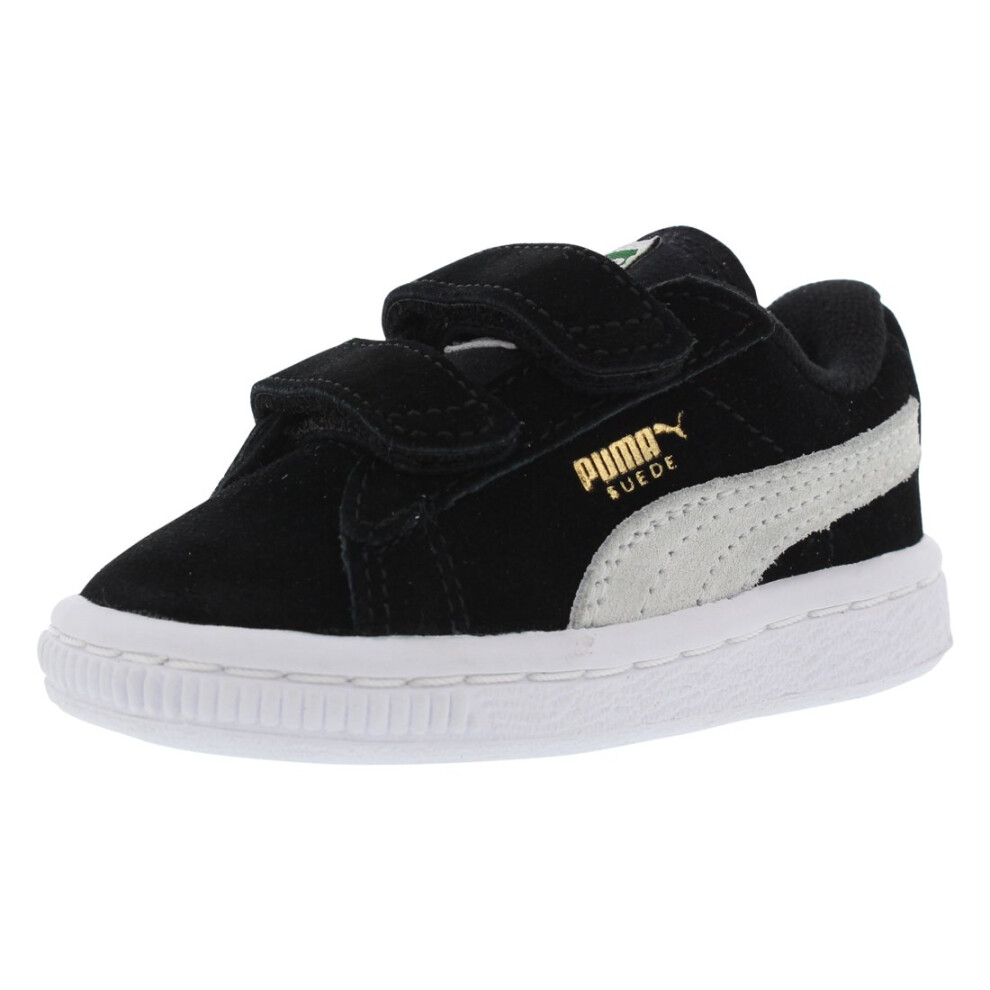 PUMA Suede Classic 2-Strap Sneaker   Black/White  8 M US Toddler