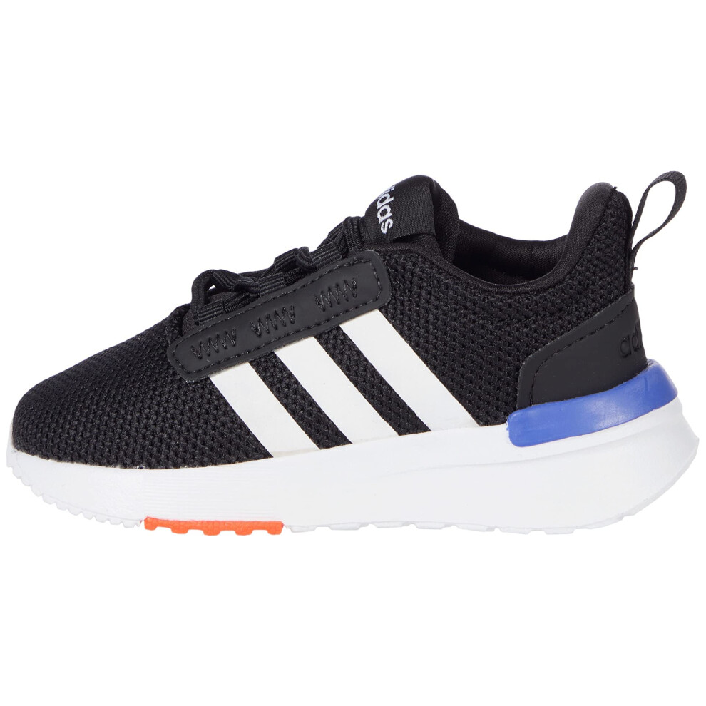 adidas Unisex-Baby Racer TR21 Running Shoe  Black/White/Sonic Ink  4 T