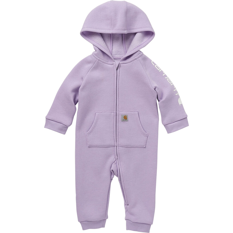 Carhartt Baby Girls Long-sleeve Fleece Zip-front Hooded Coverall Infan