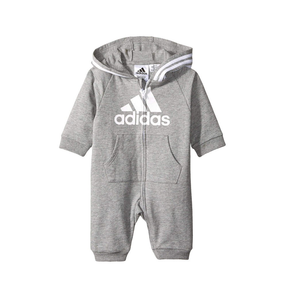 adidas Infant Girls' and Baby Boys' Long Sleeve Hooded Coverall  Gray