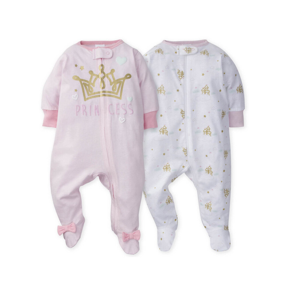 Gerber Baby Girls 2-Pack Sleep 'N Play Princess Arrival 3-6 Months