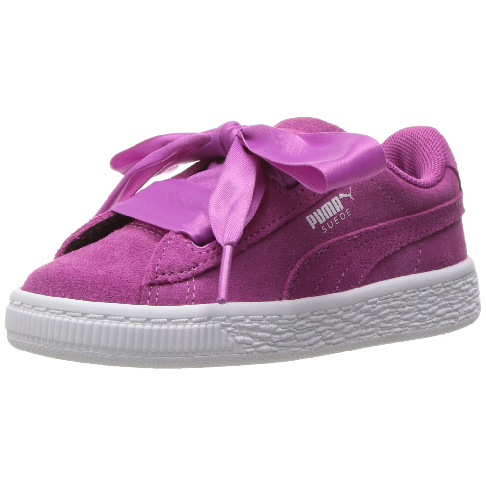 PUMA Kids' Suede Heart Sneaker  Rose Violet White  4.5 M US Big Kid